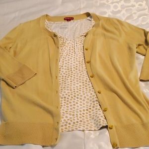 Cap sleeve shirt with cardigan